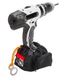 battery holder for tool lanyards