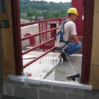 portable temporary fall arrest anchor for door and windows