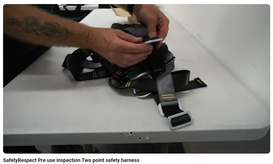 safety harness- pre use inspection