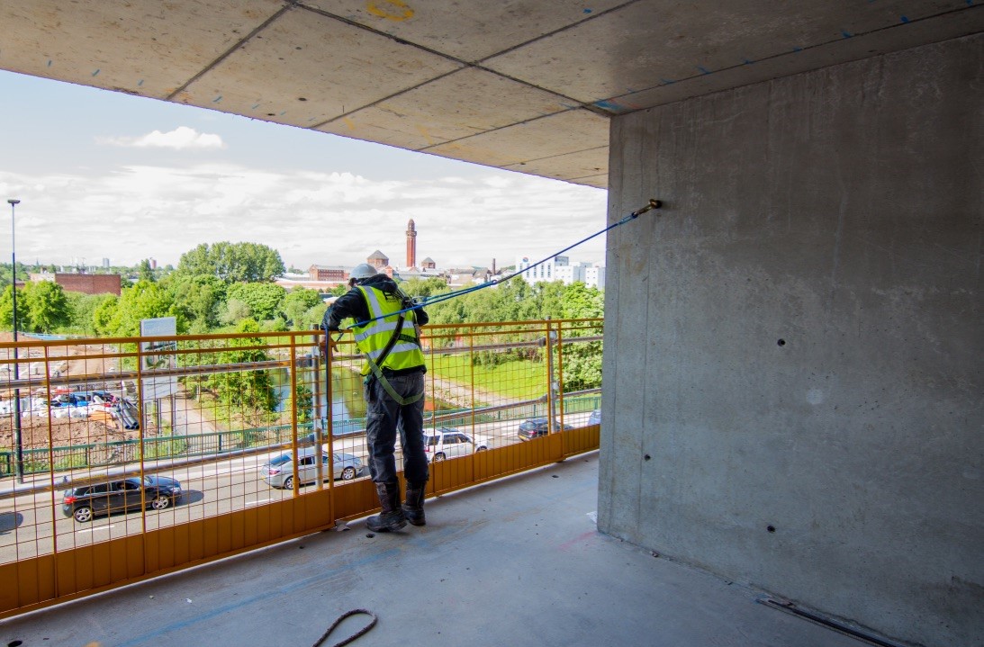 wall anchor into concrete for fall protection
